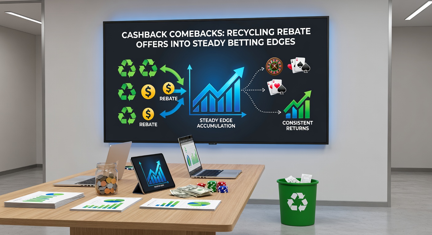 Infographic depicting rebate recycling flowchart: losses to cashback, cashback to matched bets, bets to profits, looping back for steady growth