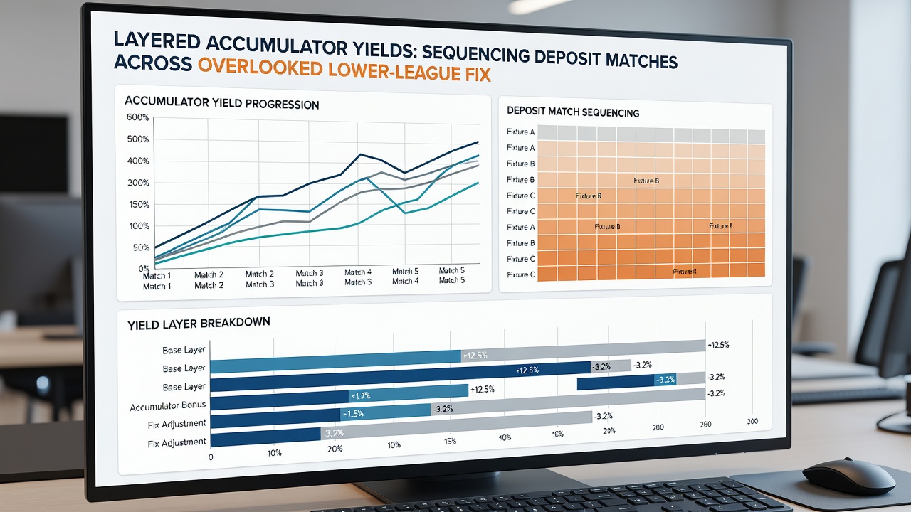 Layered accumulator performance metrics from lower-league fixtures with deposit sequencing