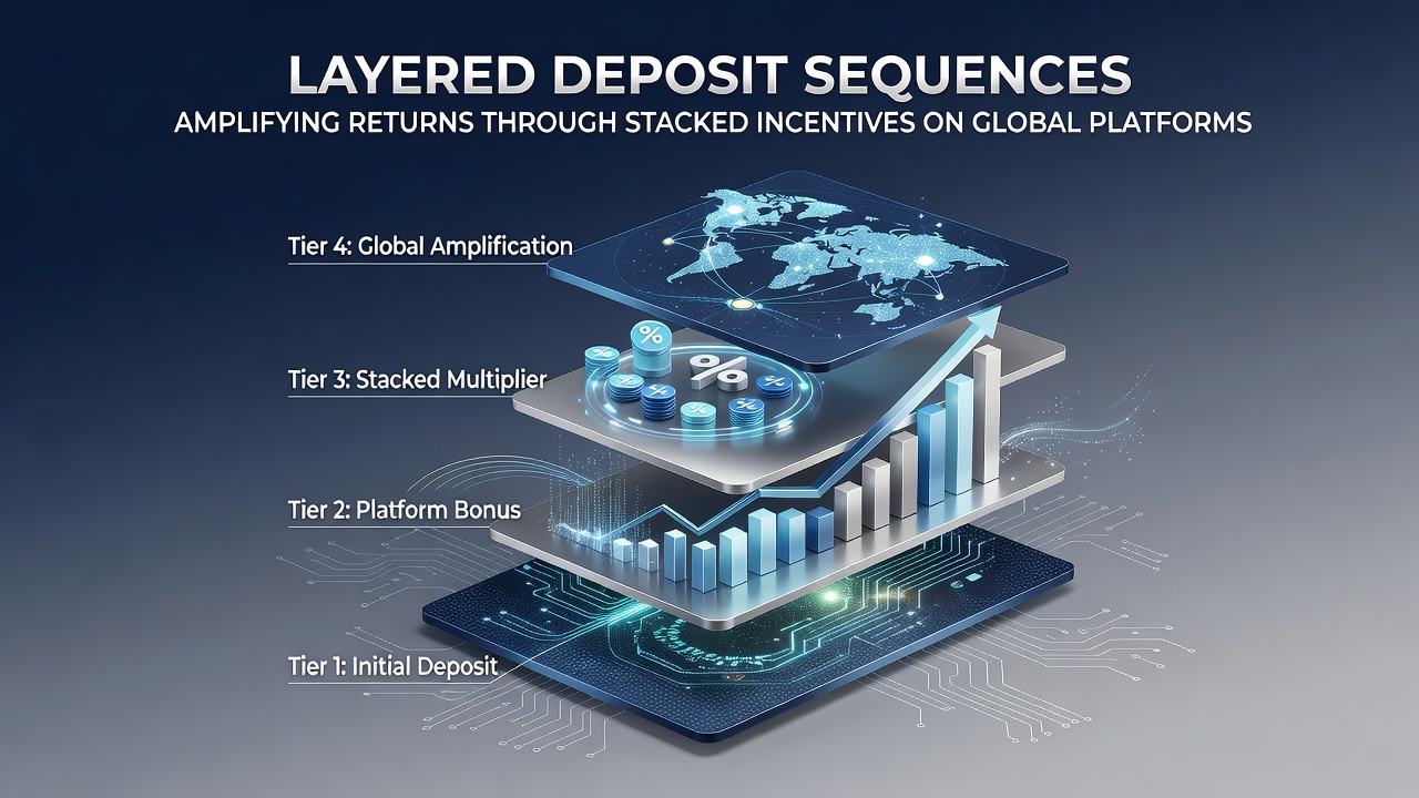Detailed view of stacked incentive layers with deposit timelines on global platforms