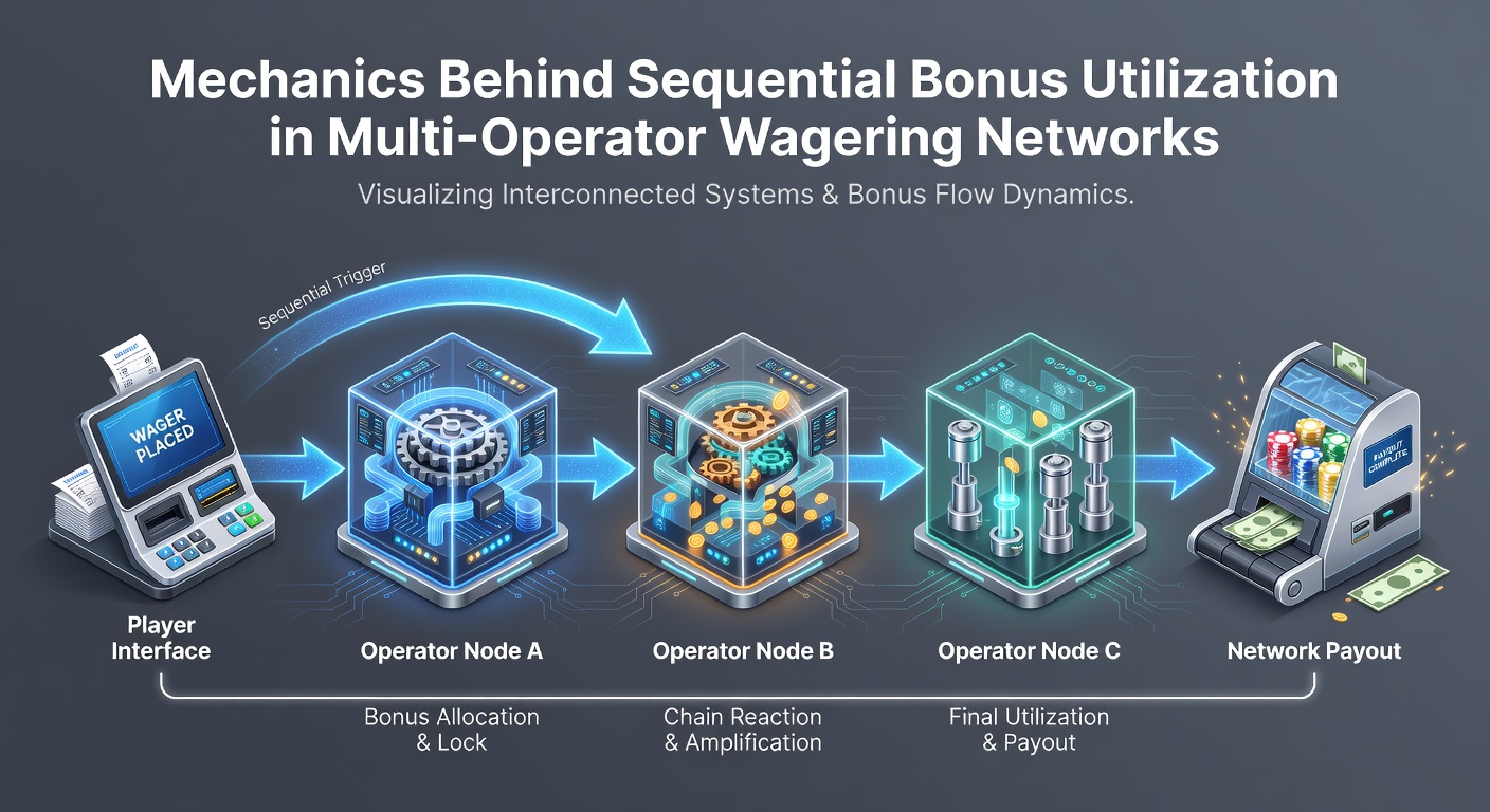 Flowchart showing phased bonus activation steps and cross-operator data synchronization points